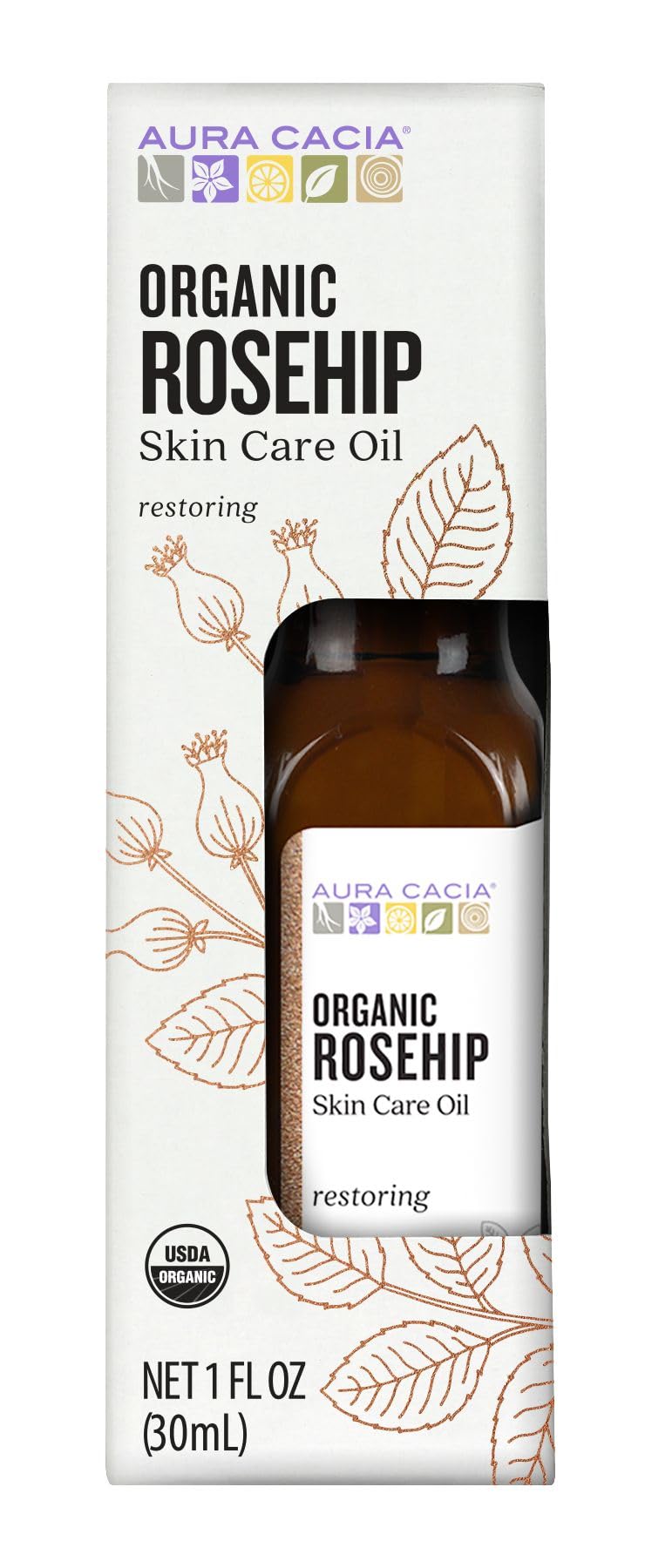 Aura Cacia Organic Rosehip Skin Care Oil | GC/MS Tested for Purity | 30ml (1 fl. oz.) in Box Beauty & Personal Care Aura Cacia