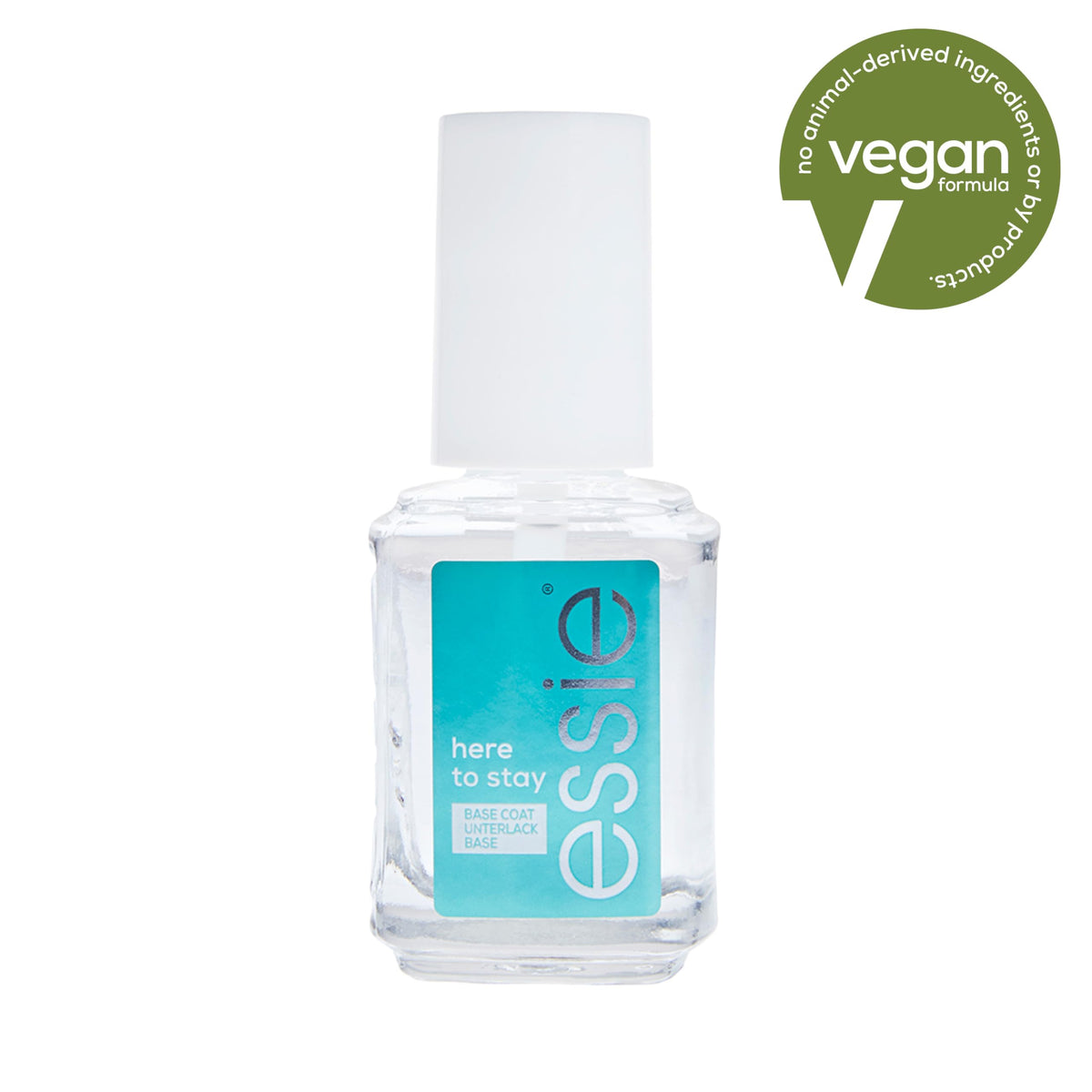 essie salon quality nail care, vegan formula, clear base coat, Here To Stay, 0.46 fl oz