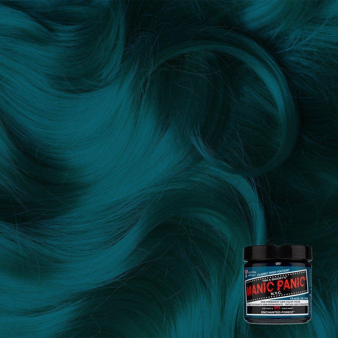 MANIC PANIC Classic Enchanted Forest Semi Permanent Hair Color - Deep Teal Green Hair Dye for Women & Men That Lasts 4-6 Weeks - Vegan, Ammonia Beauty & Personal Care MANIC PANIC