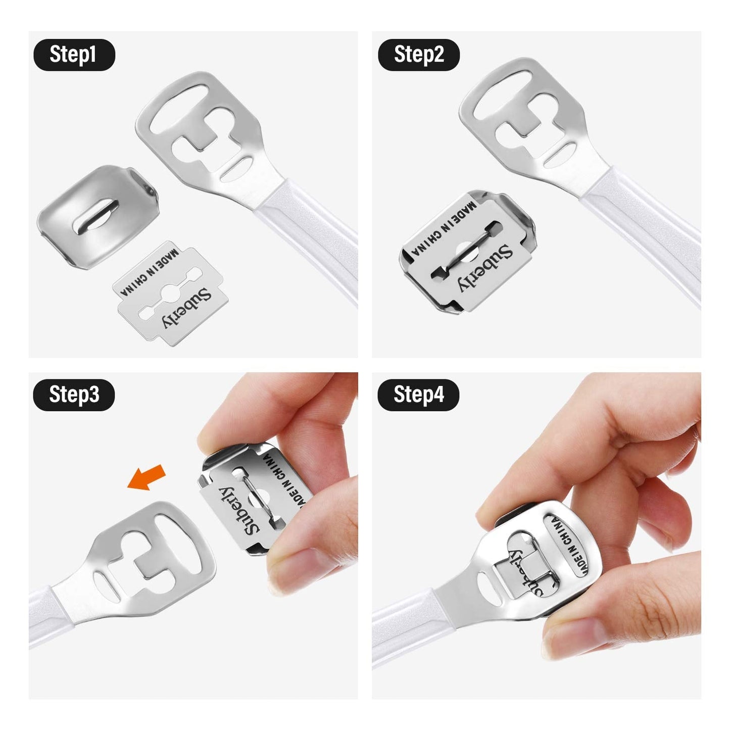 Callus Shaver Set, 50 Blades 1 Stainless Steel Shaver 1 Foot File, 52 Pcs Beauty and Personal Care Zhehao