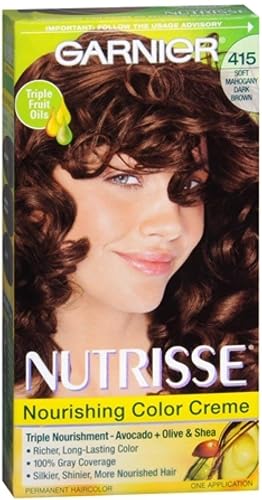 Garnier Nutrisse Haircolor - 415 Raspberry Truffle (Soft Mahogany Dark Brown) 1 Each Beauty & Personal Care Garnier