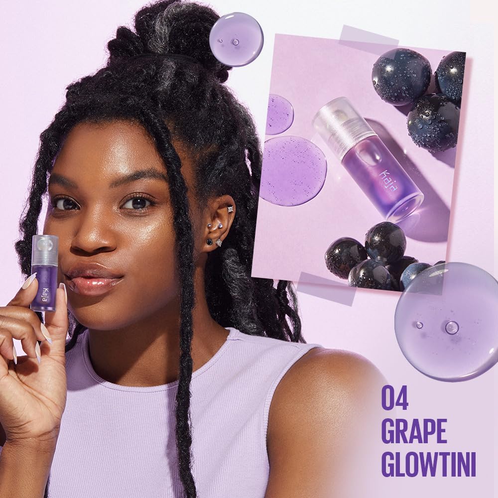 Kaja Lip Plumping - Juicy Glass 04 Grape Glowtini - Hydrating, Feel Plumped and Lightweight with Vitamin Tree Fruit Oil, Vegan, Cruelty-Free, Clear Beauty and Personal Care Kaja