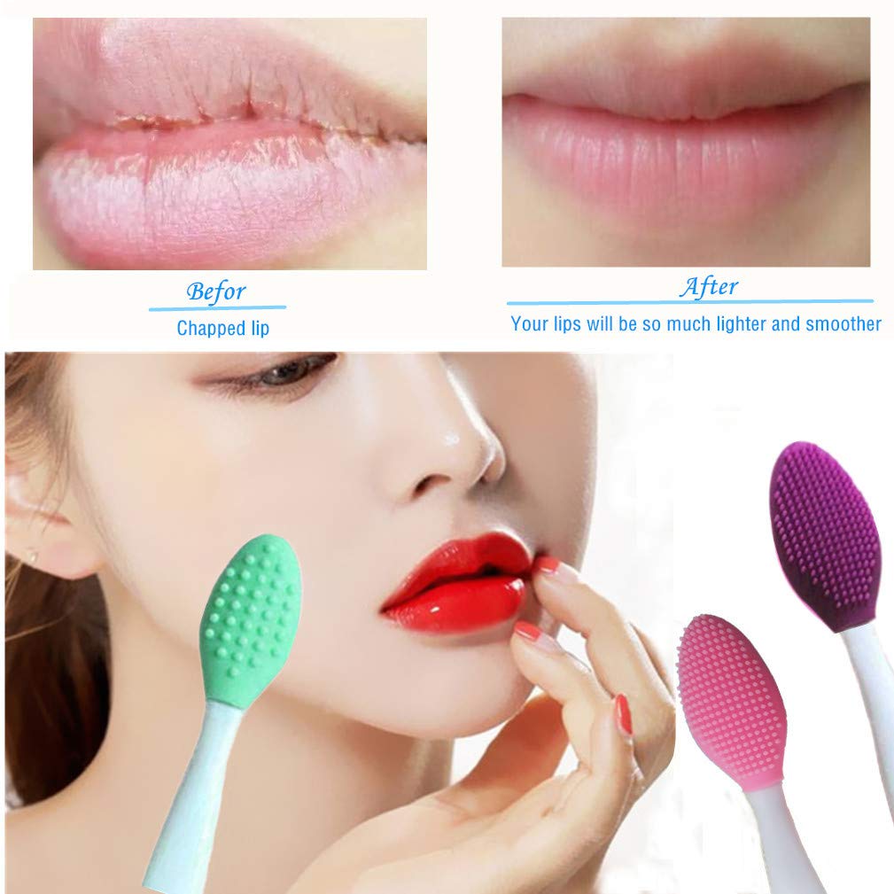 3 Pcs Lip Scrub Brush,Lip Scrubber Exfoliator,Double-Sided Silicone Lip Brush Tool for Men Women Lip Lightening, Lip Exfoliator Scrubber Tool for Dark Beauty & Personal Care New prominent