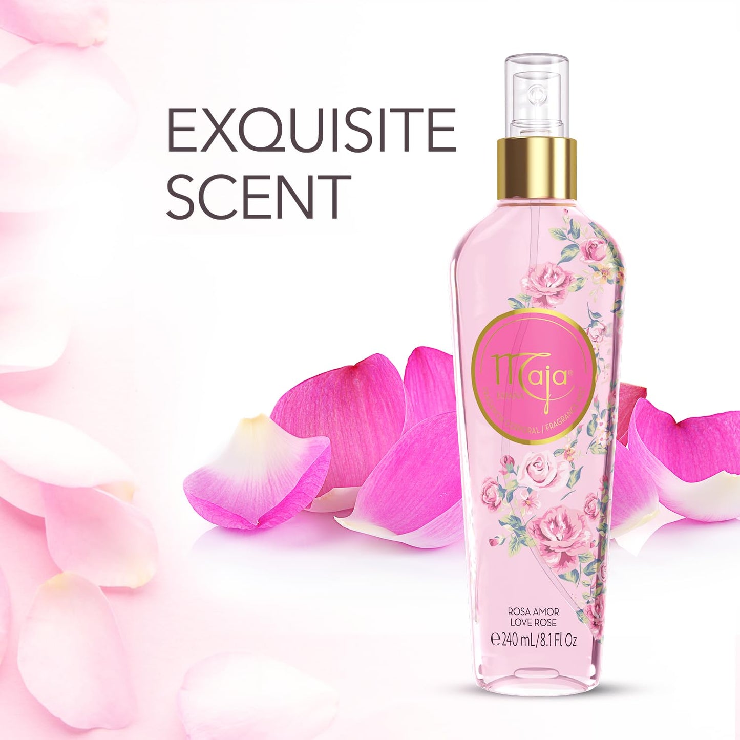 Maja Love Rose Body Spray for Women Light & Refreshing Mist with Rose and Fruity Notes, Long-Lasting Feminine Fragrance, Gentle on Skin, Classic Beauty & Personal Care Maja