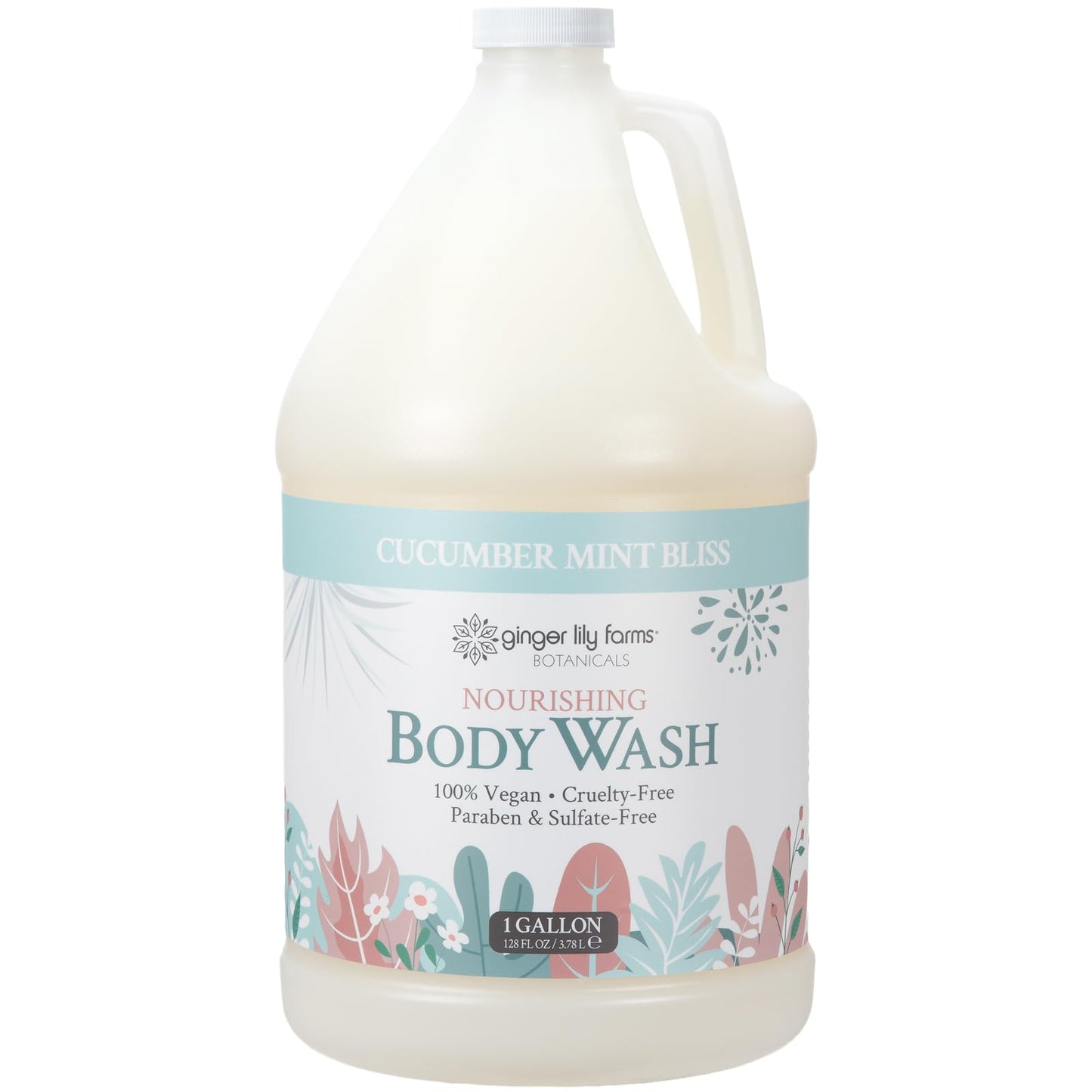 Ginger Lily Farms Botanicals Nourishing Body Wash, 100% Vegan & Cruelty-Free, Cucumber Mint Bliss Scent, 1 Gallon (Pack of 4) Beauty & Personal Care Ginger Lily Farms