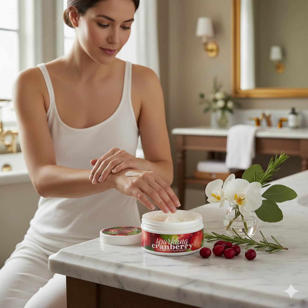 Greenwich Bay Trading Company Sparkling Cranberry Body Butter - Enriched with Shea Butter, Cocoa Butter & Vitamin E - Deep Hydration Body Cream Beauty & Personal Care Greenwich Bay Trading Company