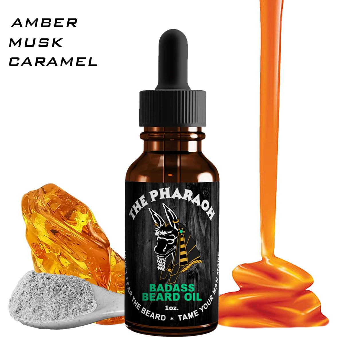Badass Beard Care Beard Oil For Men - Pharaoh Scent, 1 oz - 100% Natural and Organic Food-grade Ingredients, Soften Hair and Hydrate Skin Beauty and Personal Care Badass Beard Care
