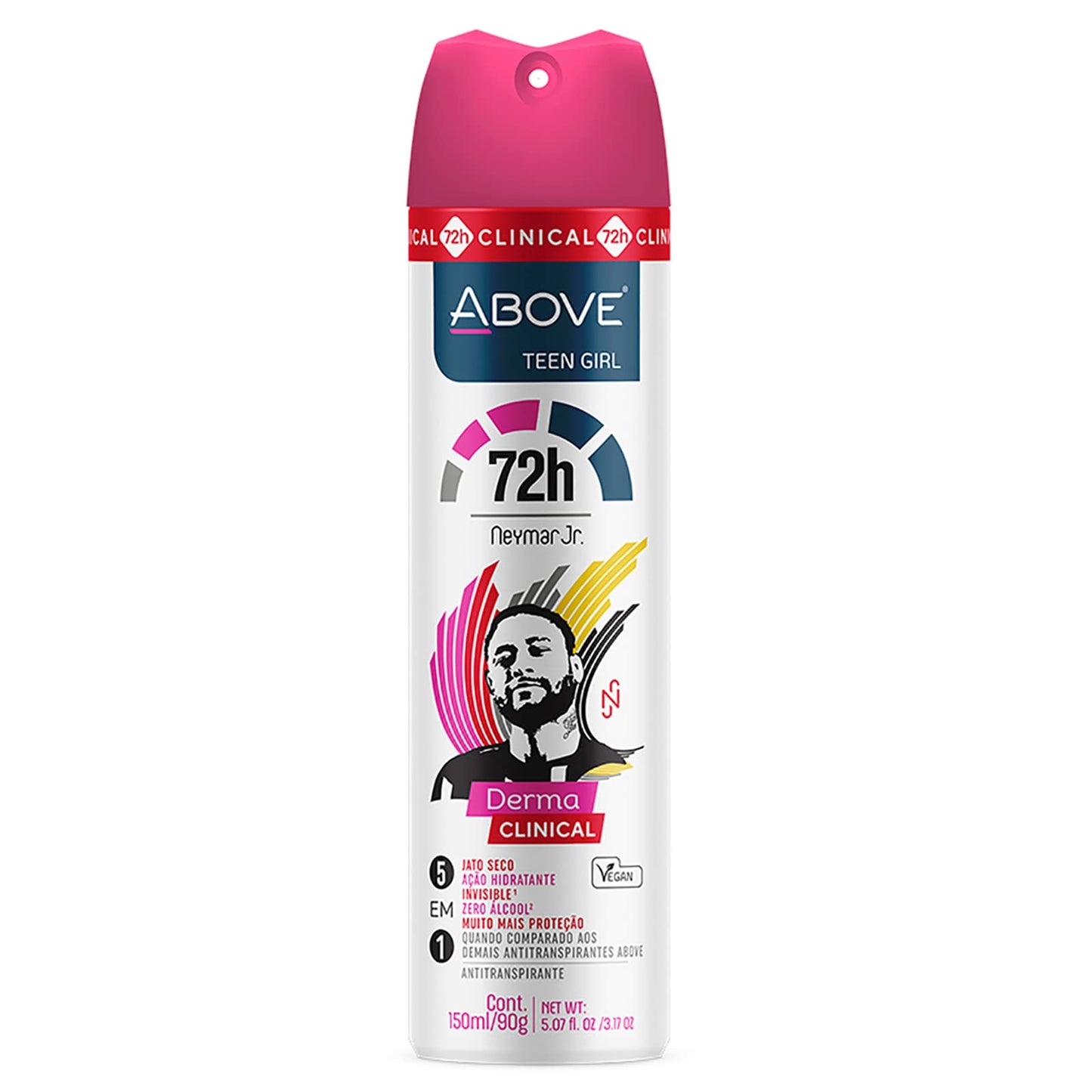 ABOVE 72 Hours Derma Clinical Antiperspirant Deodorant, Neymar Jr Teen Girl, 3.17 oz - Deodorant for Teens - Red Fruits and Vanilla Notes - Dry Spray Beauty and Personal Care ABOVE