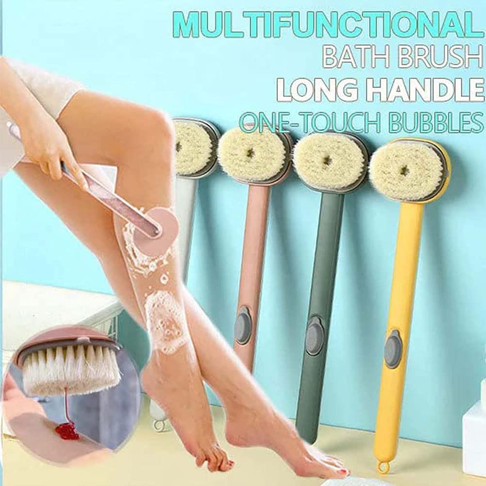 Shower Brush, Long Handle Shower Scrub Brush, Long Handle Bathroom Massage Cleaning Brush, Soap Dispenser Back Brush for Shower Brush Beauty and Personal Care Cricia