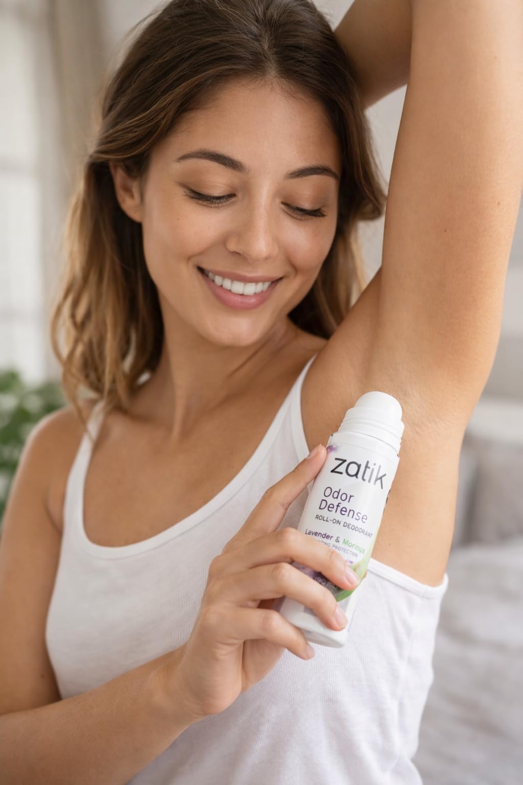 Zatik Naturals - Odor Defense Roll-on Deodorant, Lavender and Moringa, Cruelty-free Vegan, pH Balanced, Bio-degradable, free from Aluminum, Parabens Beauty and Personal Care Zatik