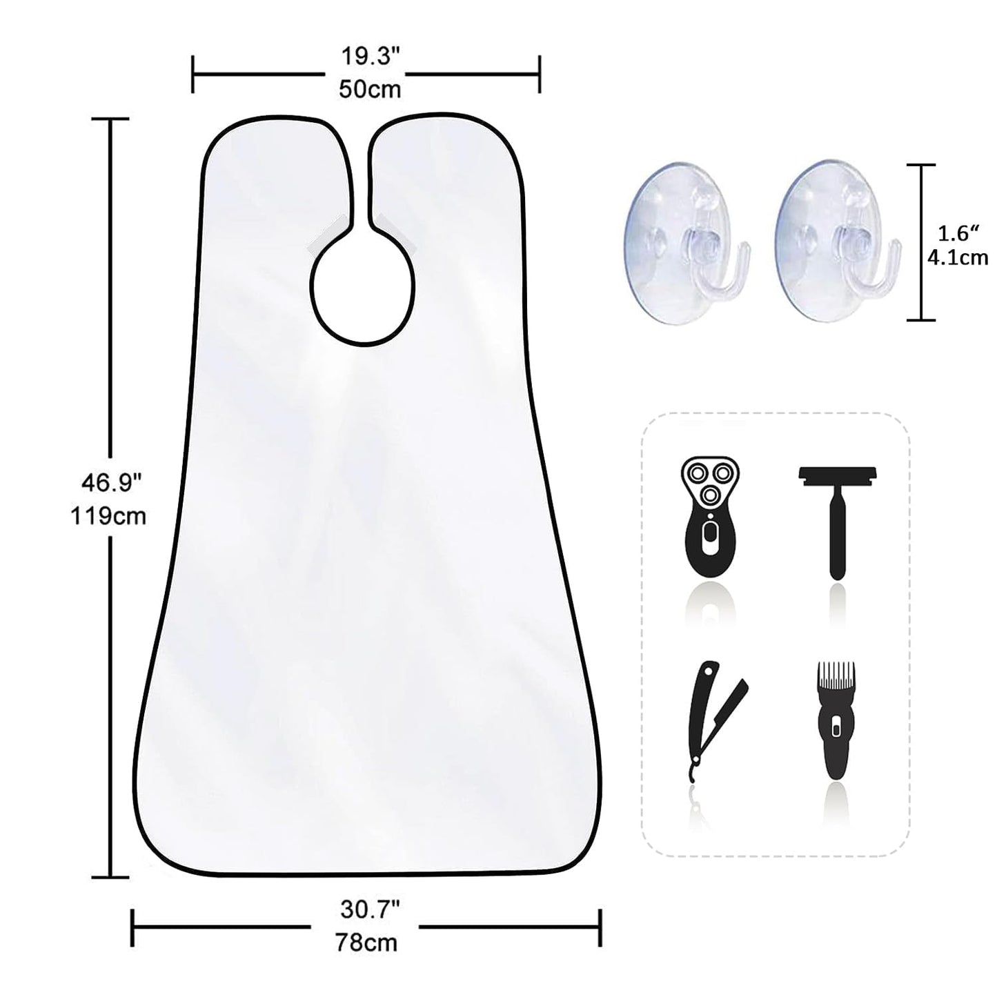 Beard Bib Apron for Men, Father's Day Gift Beard Trimming Catcher Bib for Shaving & Hair Clippings, Waterproof Non-Stick Hair Catcher Grooming Cloth Beauty and Personal Care Showvigor