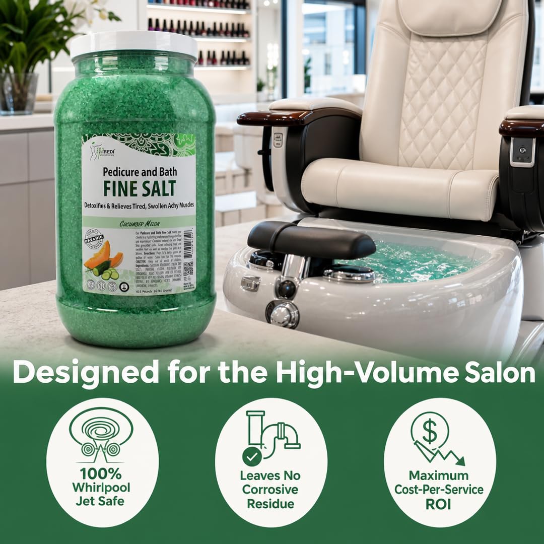 SPA REDI - Detox Foot Soak Pedicure and Bath Fine Salt, Cucumber and Melon, 128 Oz - Made with Dead Sea Salts, Argan Oil, Coconut Oil, and Essential Beauty and Personal Care SPA REDI