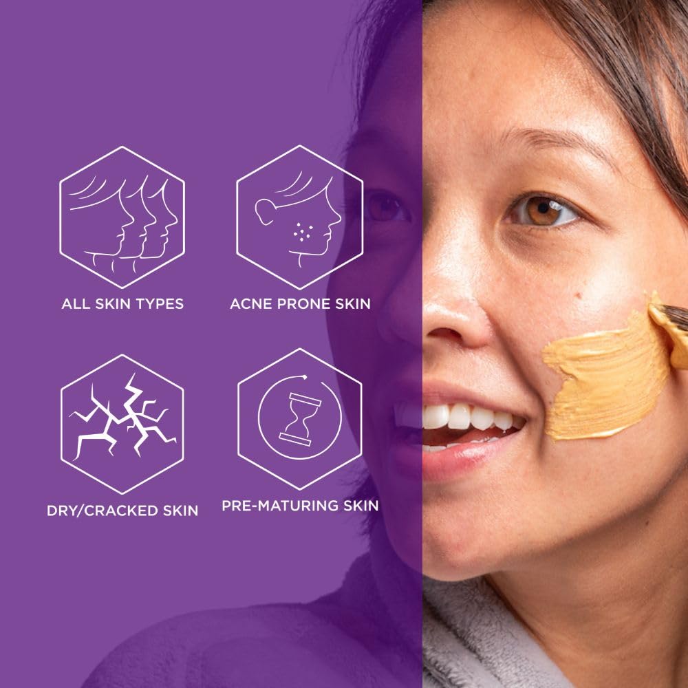 Hey Honey Skin Care Show Your Glow Colloidal Gold Honey Beauty Face Mask | Anti-Aging Hydrating Treatment Reduces Wrinkles Fine Lines | Moisturizing Beauty & Personal Care Hey Honey