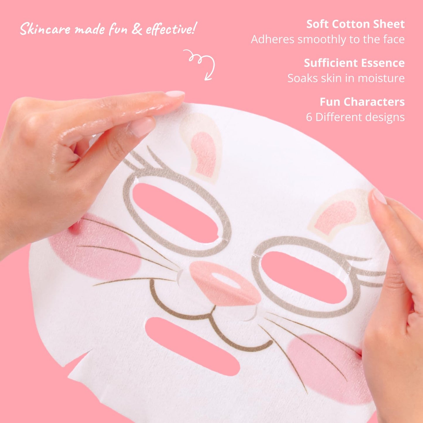 Epielle Character Face Mask Fuzzy Friends 6 Pack, Fun & Effective Korean Skin Care, Spa Party Favors, Stocking Stuffers, Birthday Gifts for Women Beauty & Personal Care Epielle