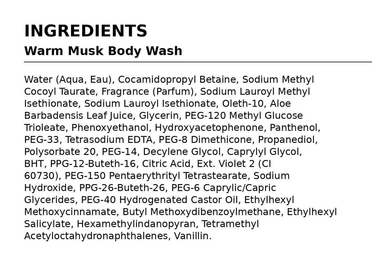 Bath & Body Works Warm Musk Body Wash 10 fl oz