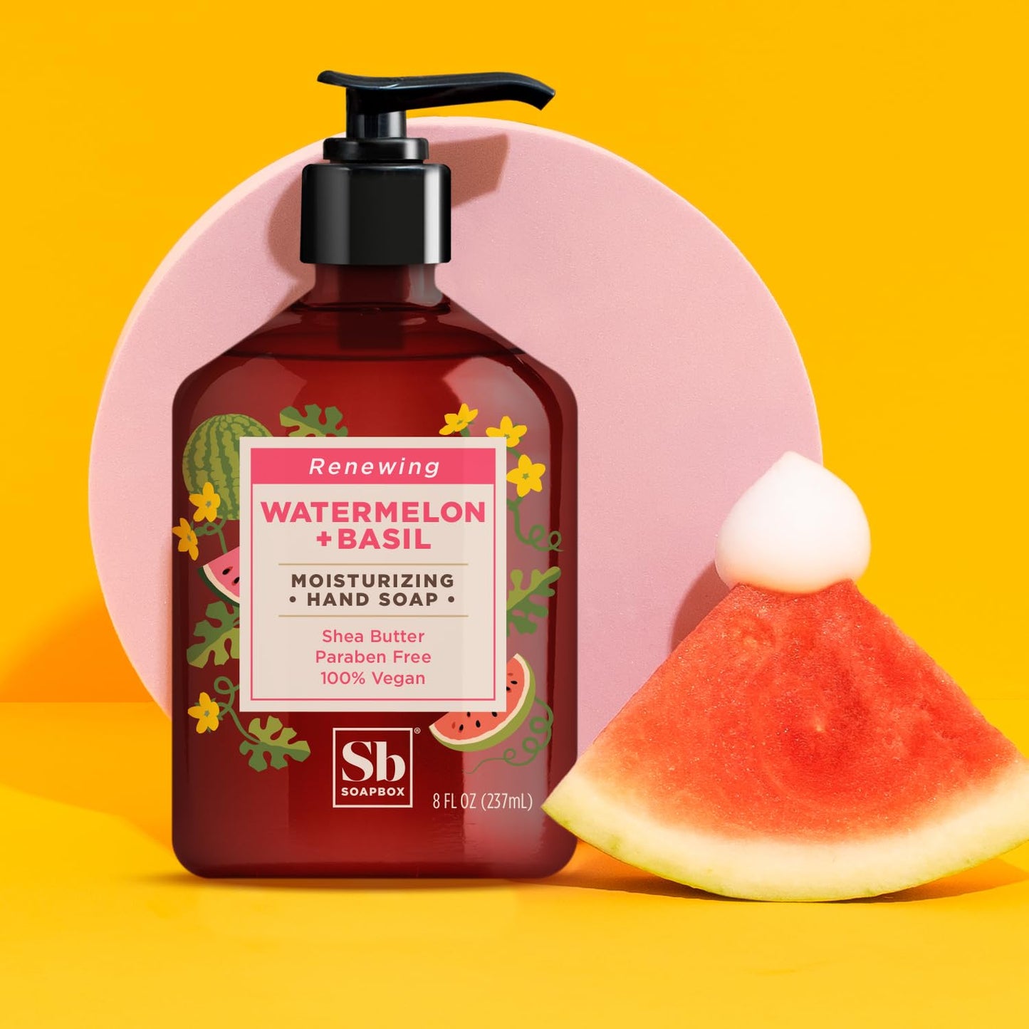 Soapbox Hand Soap Watermelon + Basil Hand Soap for Bathroom & Kitchen with Pump Dispenser, (6 Pack, 8 oz Each) Beauty & Personal Care Soapbox
