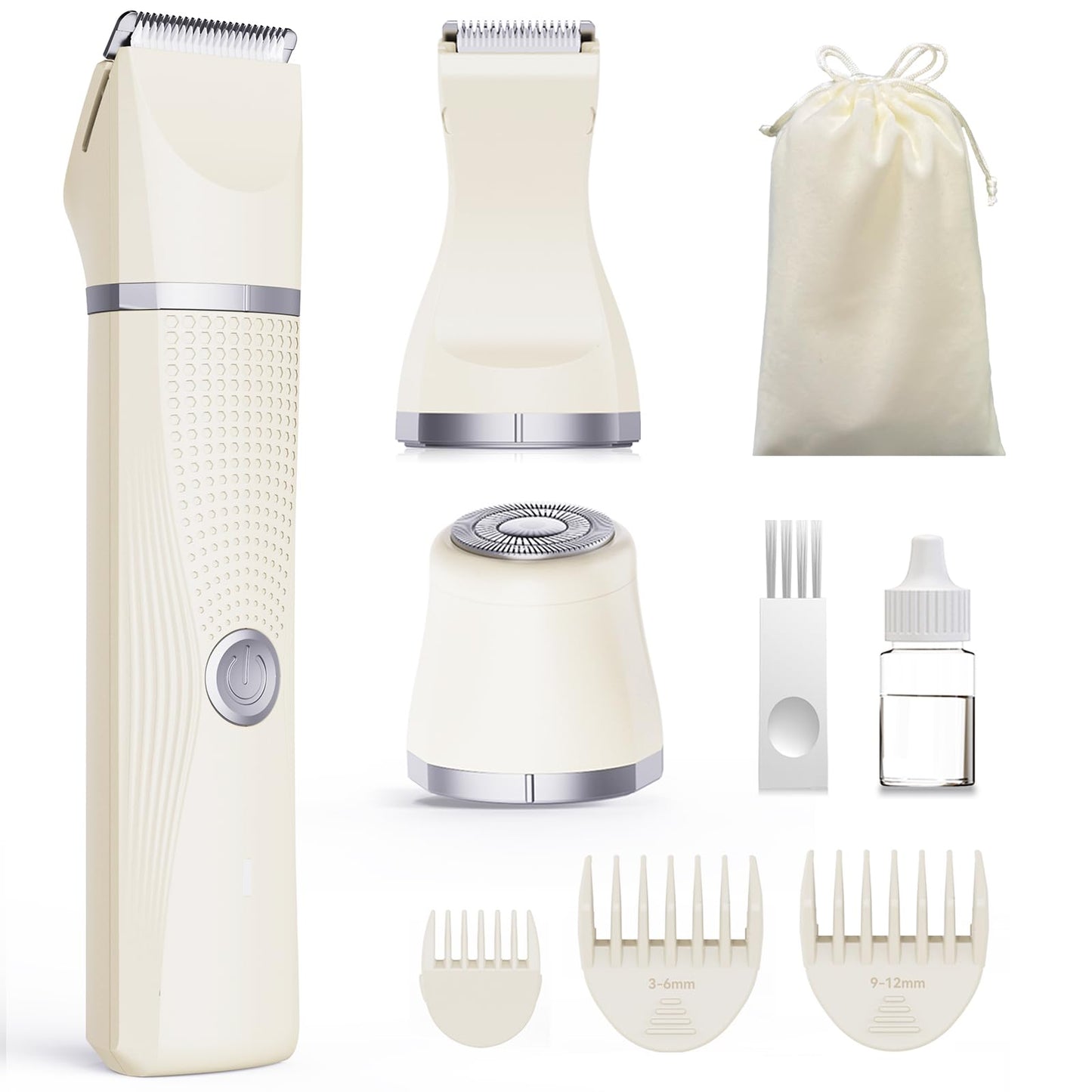Unibono Pubic Hair Trimmer Women - Waterproof Bikini Trimmer, Rechargeable 3-in-1 Electric Razor, Personal Trimmer Groomer for Body Hair, Cordless Beauty and Personal Care unibono
