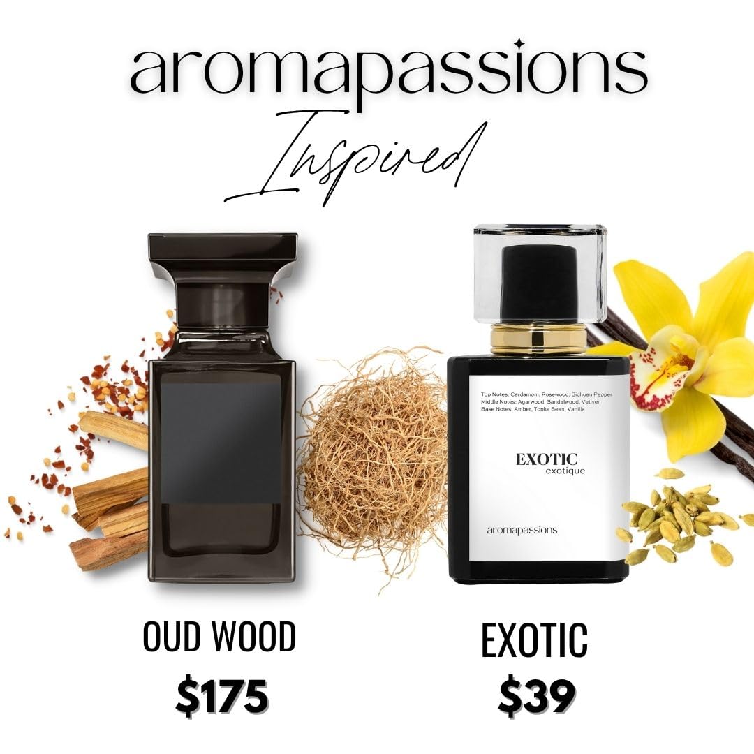 EXOTIC | Inspired by TF OUD WOOD | Pheromone Perfume Cologne for Men and Women | Extrait De Parfum | Long Lasting Dupe Clone Essential Oil Fragrance | Beauty & Personal Care aromapassions