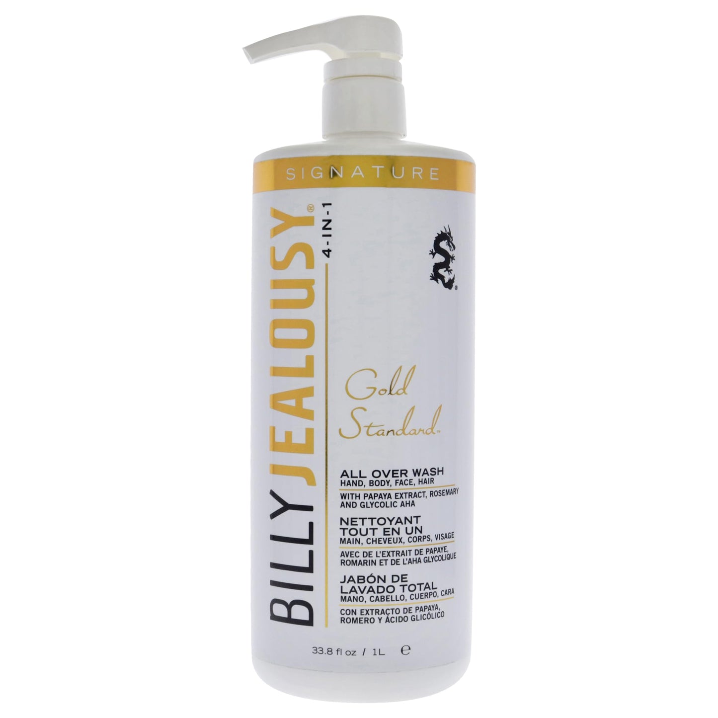 Billy Jealousy Gold Standard 4-in-1 All Over Wash - Hand, Body, Face and Hair Cleansing, Soothing and Moisturizing Wash, Papaya, Mint, Rosemary Beauty & Personal Care Billy Jealousy