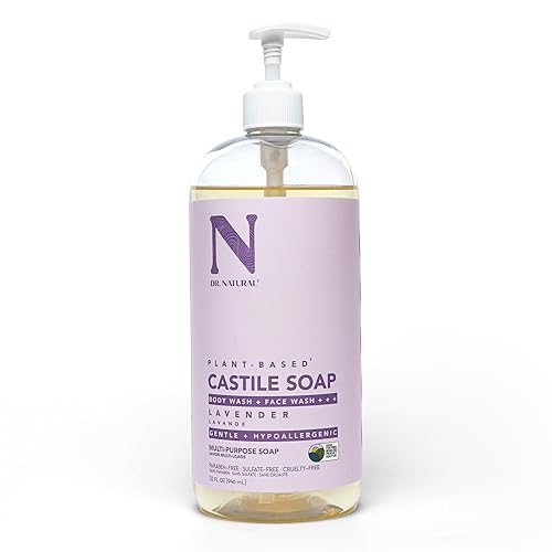 Dr. Natural Castile Liquid Soap - Multi-Use Body Wash, Shampoo and Face Wash - Hydrating Body Soap for Skin, Hair, Pets and Home - Lavender - 32 oz Beauty & Personal Care Dr. Natural