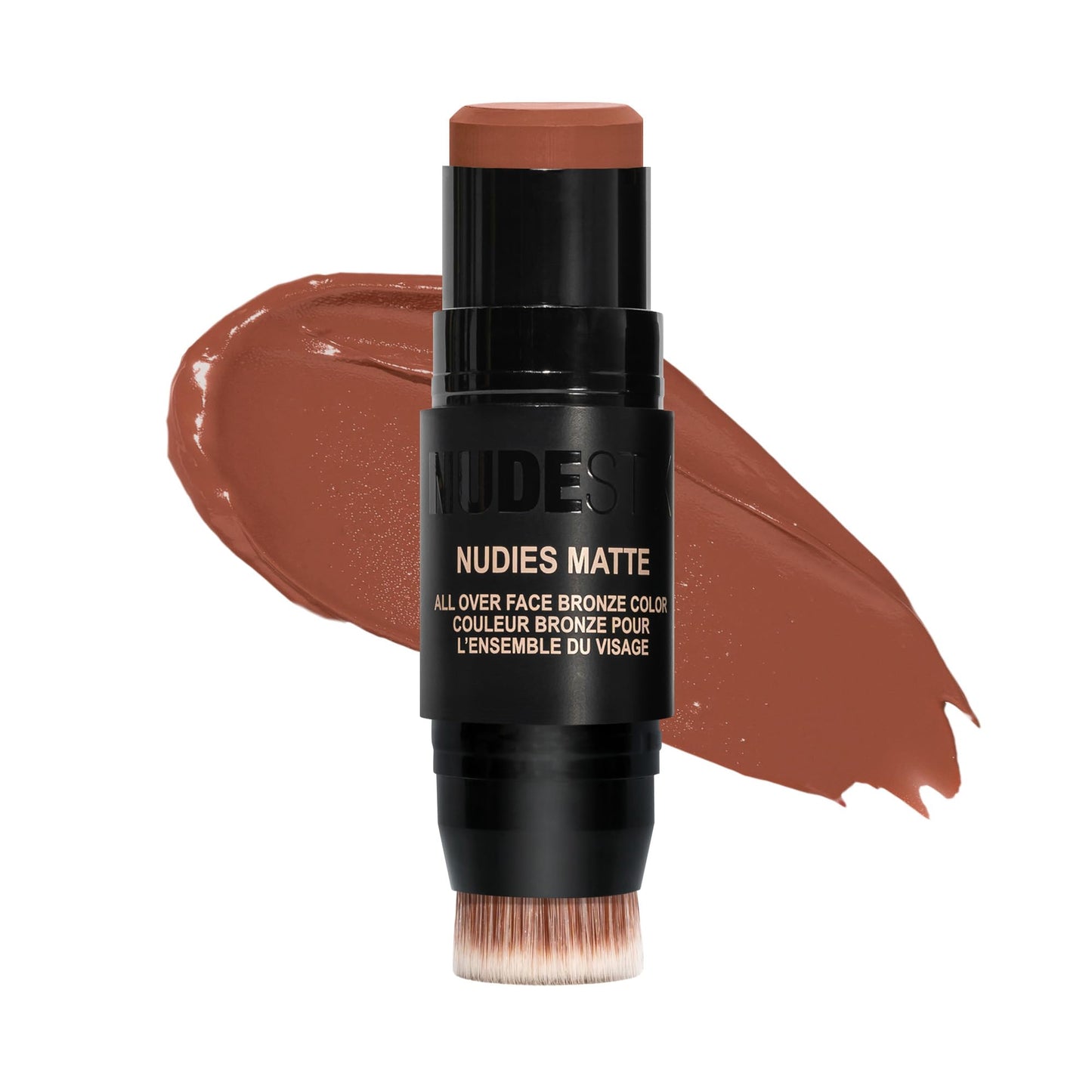Nudestix Nudies Bronze All Over Matte Bronzing Stick - 3-in-1 Cream Bronzer for Cheeks, Eyes & Lips with Built-In Brush | Natural Contour & Sun-Kissed Beauty & Personal Care Nudestix