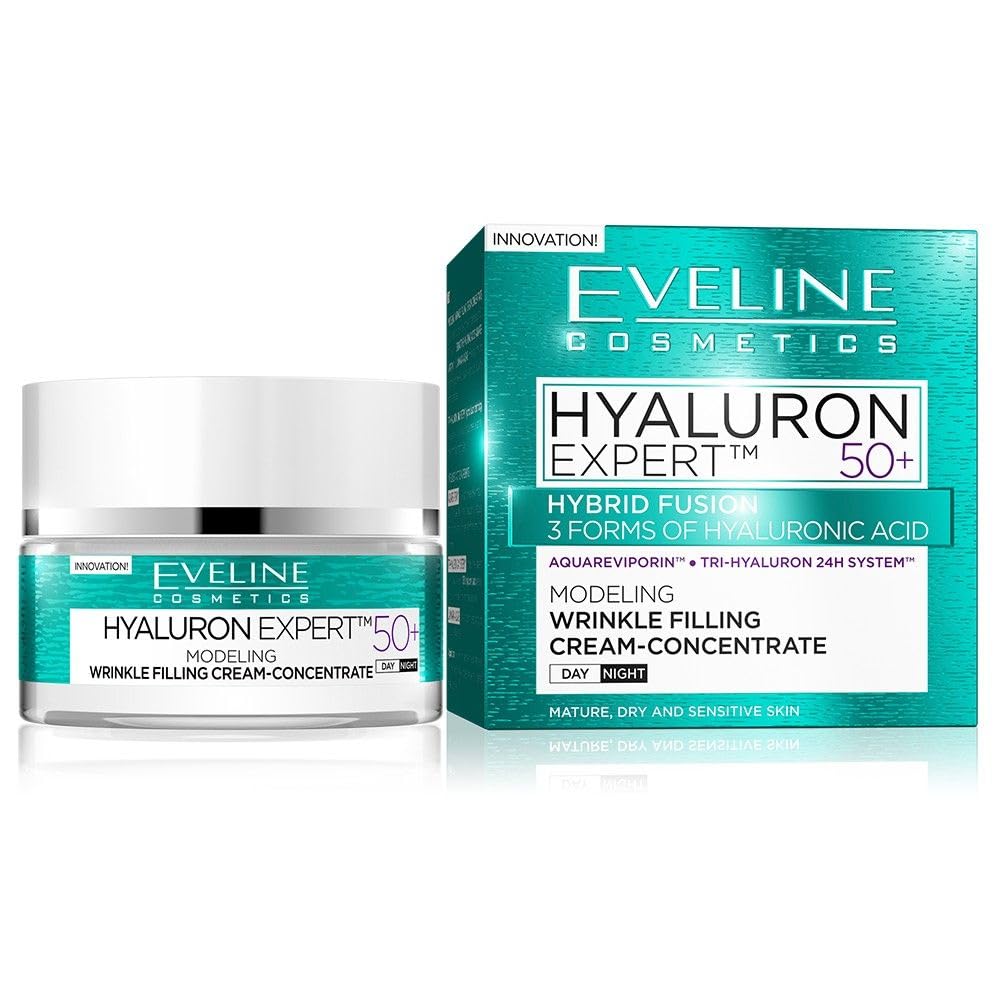 EVELINE COSMETICS Biohyaluron 4d Concentrated Face Day and Night Cream for All Skin Types Also Sensitive Deep Wrinkles Reduction Ages 50 and Up Beauty & Personal Care EVELINE COSMETICS