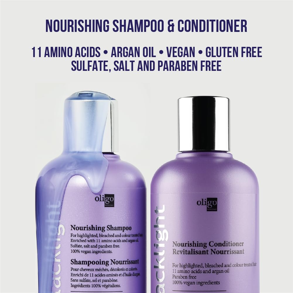 Oligo Professionnel - Blacklight Nourishing Shampoo & Conditionner for blondes - Sulfate-Free - Vegan - For color treated hair- Hydrating formula Beauty & Personal Care Oligo Professionnel
