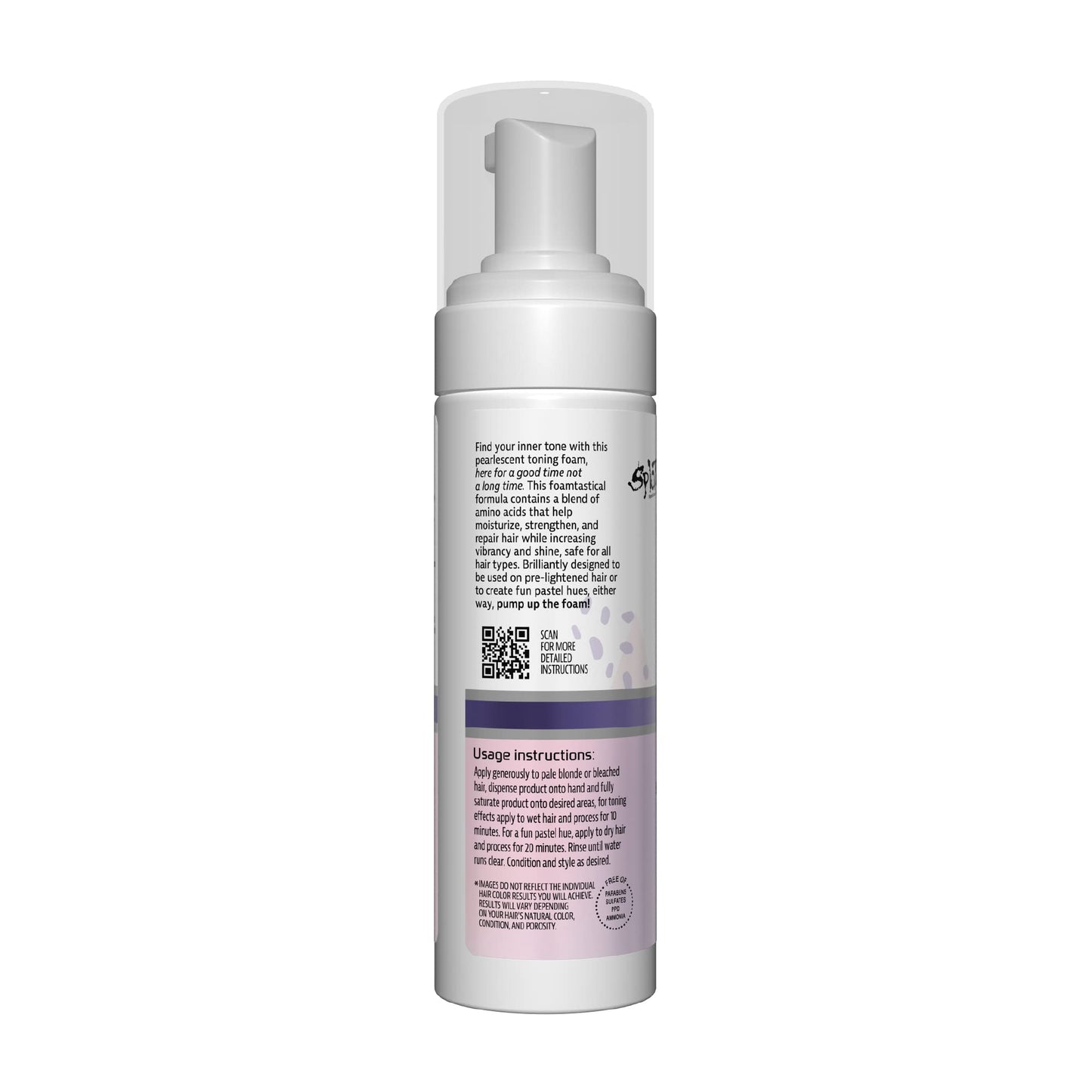 Splat Brilliant Toning Foam, Violet Frost, 5 oz., Hair Toner Lasts Up to 10 Washes, Weightless Conditioning Foam Increases Vibrancy and Shine, Vegan Beauty & Personal Care Splat