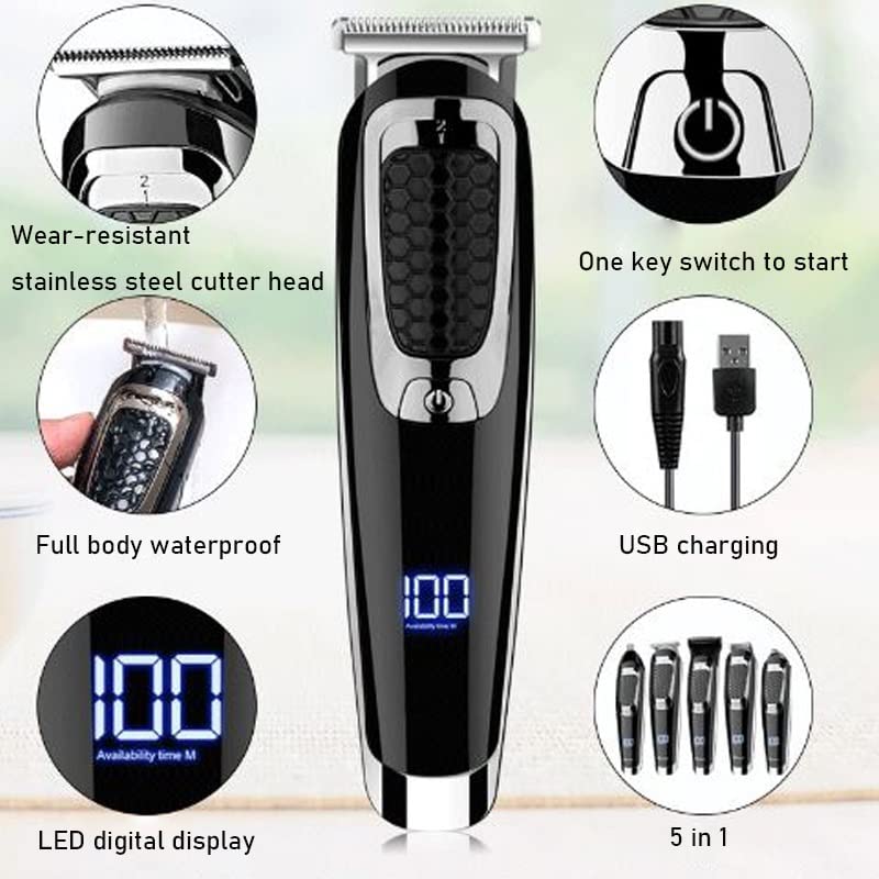 QDKVTNDJZ Hair Clippers for Men, Professional Electric Trimmer for Body Beard trimer Male Cutting Machine Haircut Mustache Cordless Kit Beauty and Personal Care QDKVTNDJZ