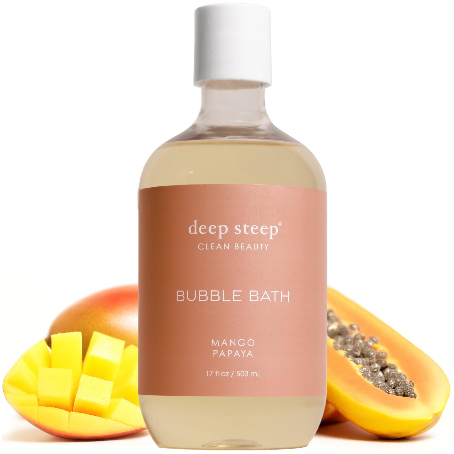 Deep Steep Mango Papaya Bubble Bath for Women, Hypoallergenic, Clinically Tested, Clean Formula for Sensitive Skin, Sulfate-Free, 17 fl oz Bottle Beauty and Personal Care Deep Steep