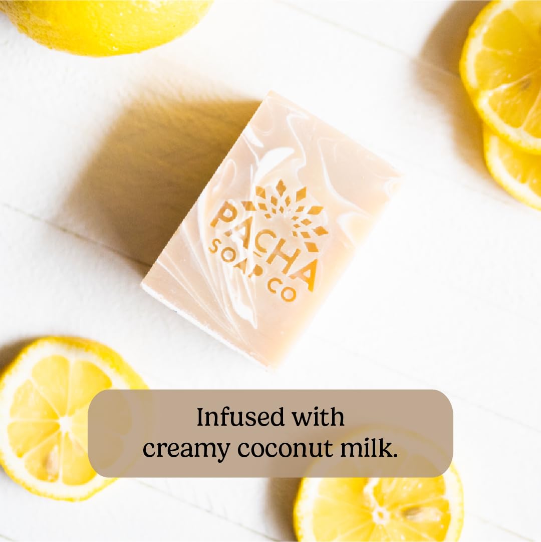 Pacha Soap Co. Bar Soap, Earthy Clean Bundle - Coconut Lemon, Dirty Hippie & Clarifying Charcoal, Handcrafted, Hydrating, Artisan Face Wash, Hand Beauty & Personal Care Pacha Soap Co