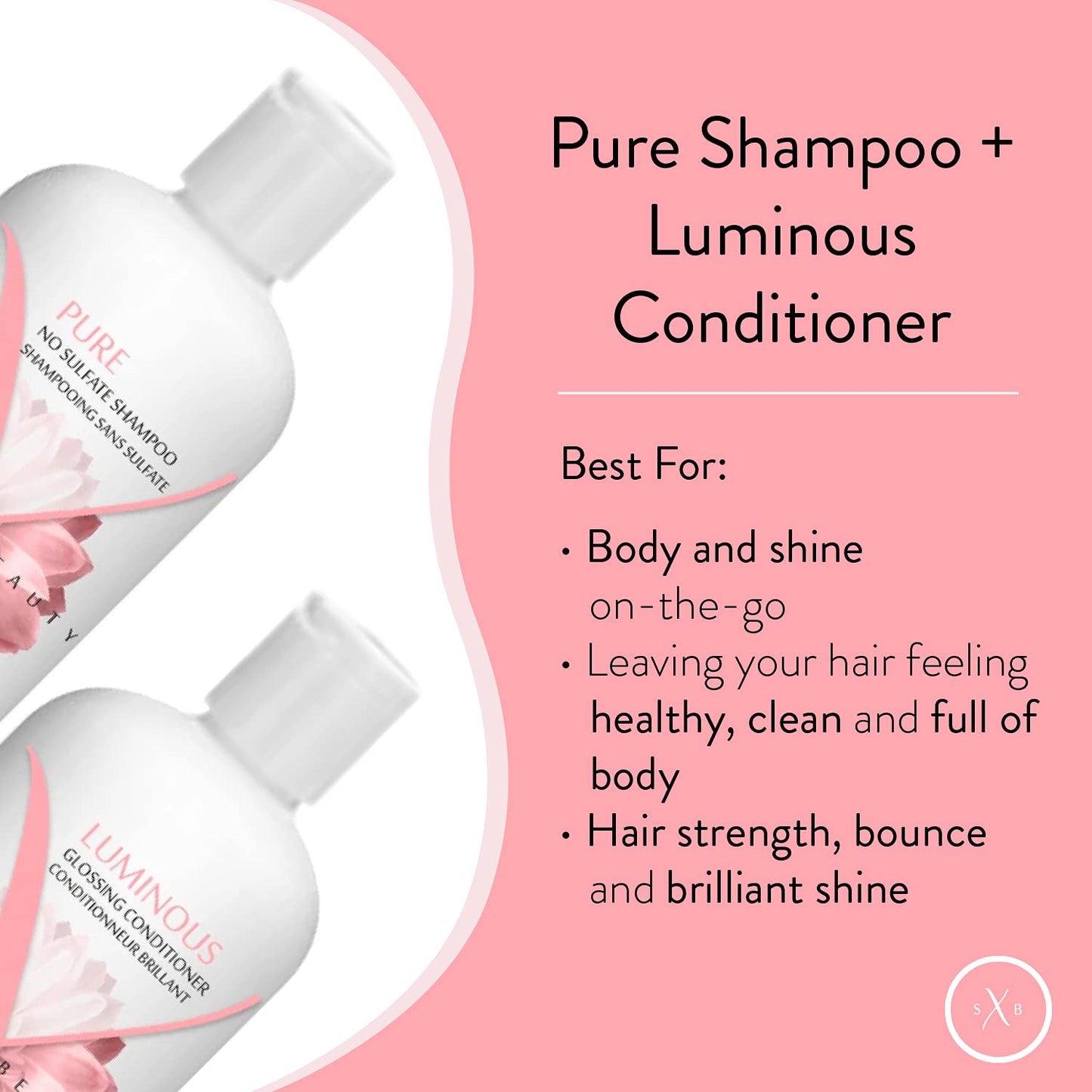 Strength x Beauty -2 pc. Discovery Set: Pure | Luminous Shampoo and Conditioner 3.4 oz. Try-Me | Travel Size Beauty & Personal Care Strength x Beauty