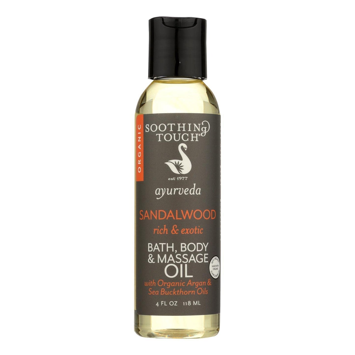 Organic Bath & Body Oil; Sandalwood Beauty and Personal Care Soothing Touch