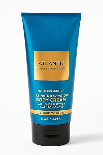 Bath & Body Works Men’s Atlantic Ultimate Hydration Body Cream, 8 oz / 226 g - Aloe, Shea Butter, Cocoa Butter, 24-Hour Moisture Beauty & Personal Care Bath & Body Works