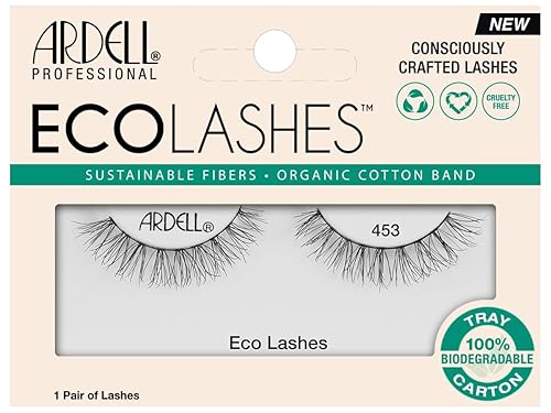 Ardell Eco Lashes 453, Sustainable Fibers False Eyelashes, Organic Cotton Band, Lightweight Natural Look, 1 Pair Beauty & Personal Care Ardell