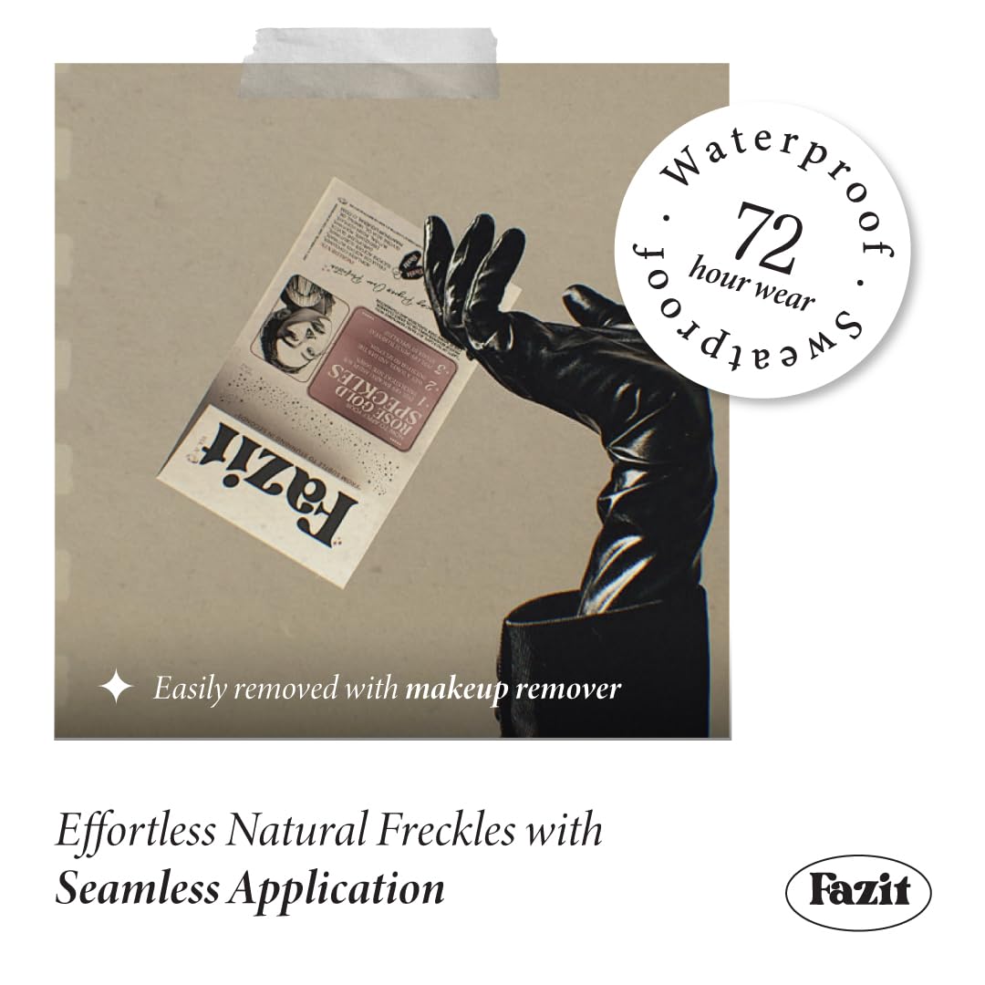 Fazit Rose Gold Speckles - Glitter Freckle Makeup Patches - Shimmering Faux Freckles & Body Glitter - Waterproof, Long-Lasting Instant Glamour Beauty & Personal Care Fazit