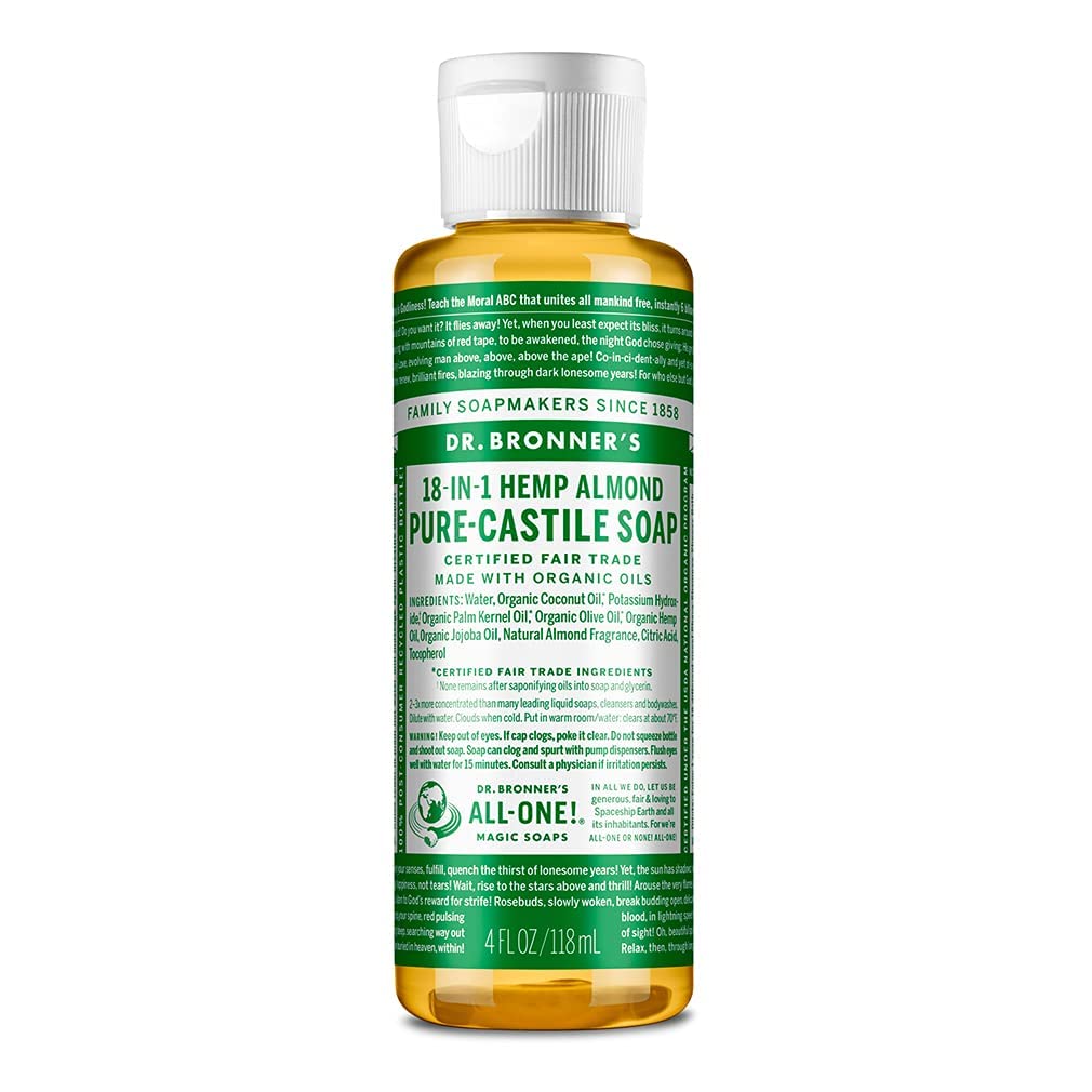 Dr. Bronner's - Pure-Castile Liquid Soap (Almond, 32 ounce) - Made with Organic Oils, 18-in-1 Uses: Face, Body, Hair, Laundry, Pets and Dishes Beauty & Personal Care Dr. Bronner's