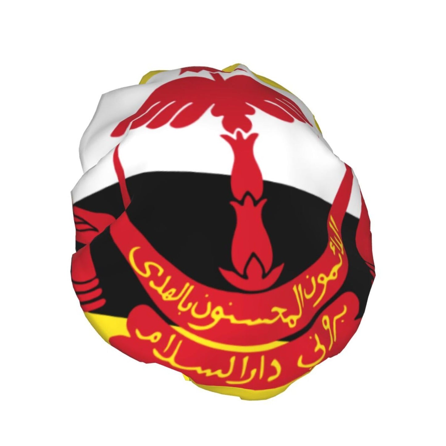 Brunei Flag Prints Shower Cap Double Layer Lined Waterproof Bathing Shower Hat Beauty and Personal Care Hayyett