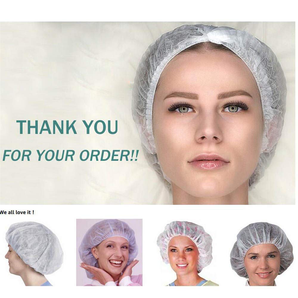 Tvoip 100Pcs 19" Disposable Cap Hair Net Cap Hair Hat Anti Dust Net Bouffant Cap Non-Woven Head Cover Hat Elastic Cleaning Hair Protect Hat Cap Beauty and Personal Care Tvoip