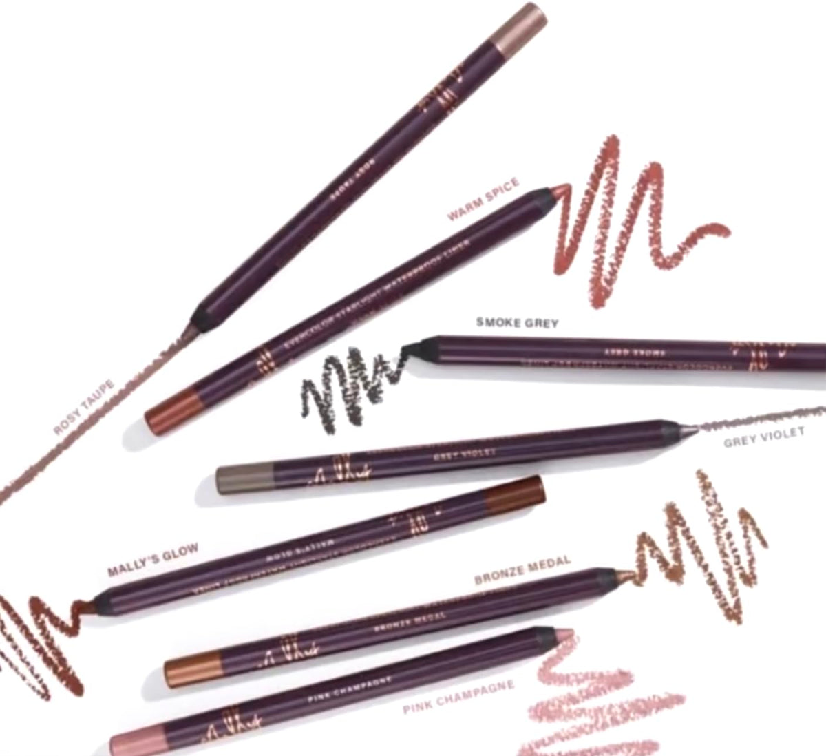 Mally Evercolor Waterproof Eyeliner - Smoke Grey - Smudge-Proof, Longwear, Creamy Gel - Sharpenable