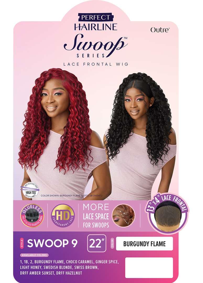 Outre Lace Front Wig - Perfect Hair Line 13X4 - Swoop Series - Swoop 9 (SWISS BROWN)