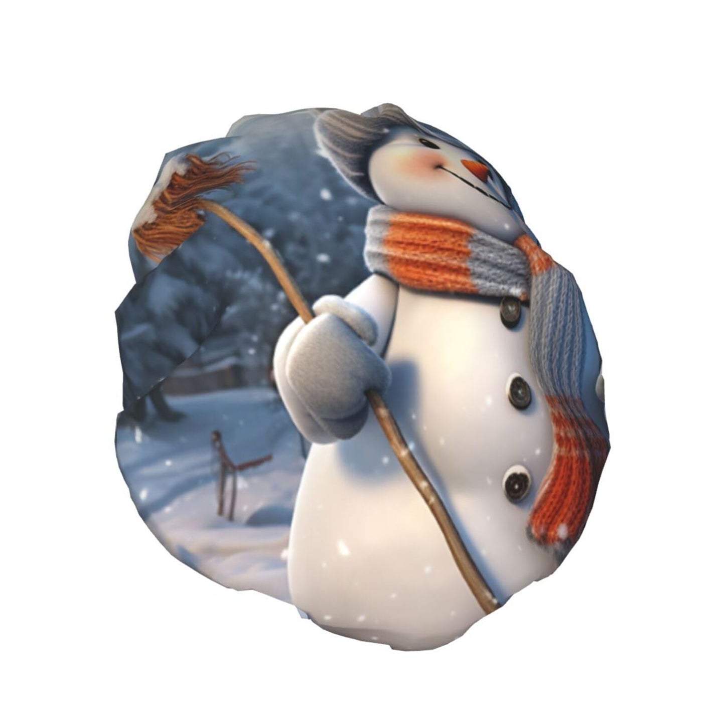 Hardworking Snowman Shower Cap For Women Reusable Double Layers Bathing Bath Cap Hair Caps Waterproof Elastic Band Ladies Spa Salon Shower Hat Hair Beauty and Personal Care GDSHJKLW