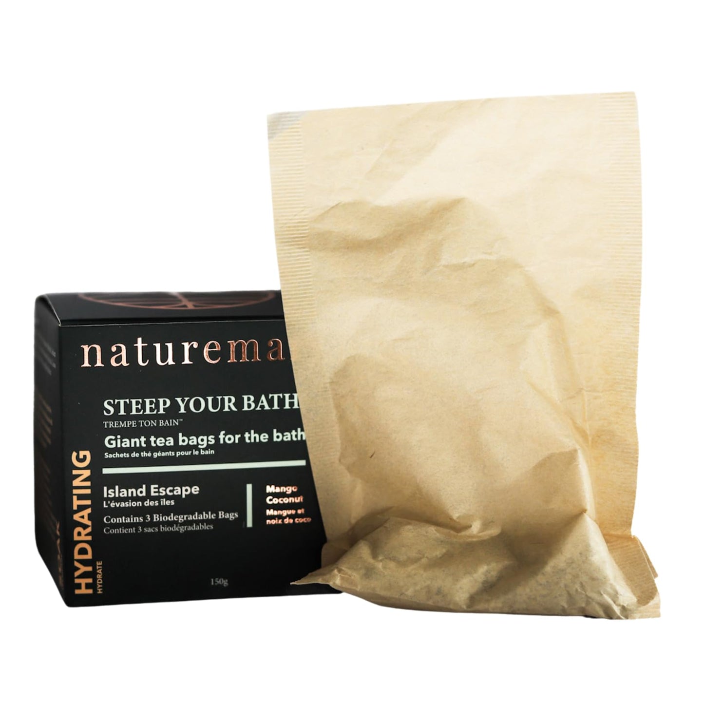 Naturemary Hydrating Steep Your Bath Island Escape - Moisturizing Bath Soak for Dry Skin - Bath Tea Rich in Minerals - Mango Coconut - 5.29 oz Beauty and Personal Care Naturemary