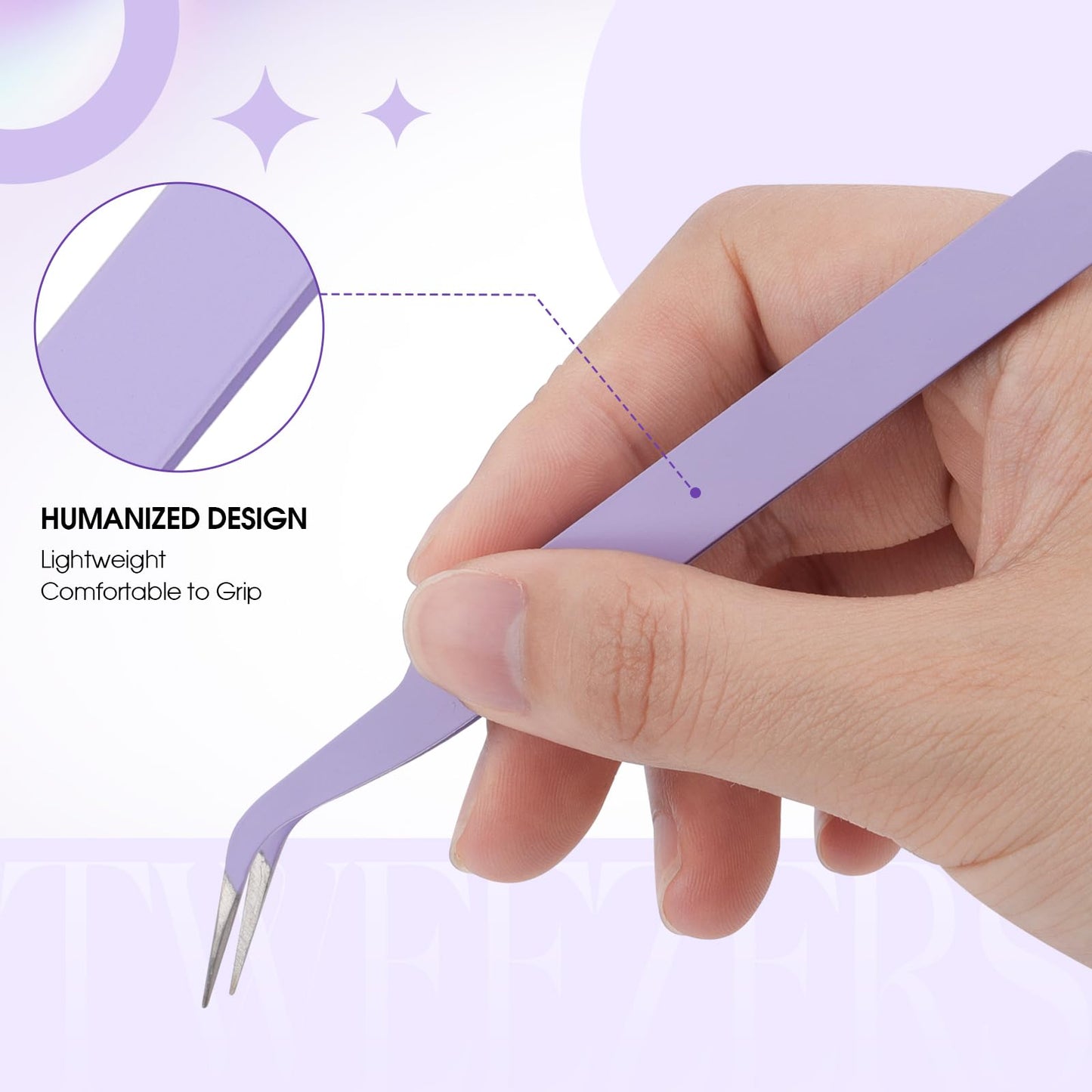WENDY Lash Tweezers for Eyelash Extensions, Precision Fiber Stainless Steel Lash Applicator Tool for False Eyelashes, Precision Fiber Mega Volume Beauty and Personal Care WENDY LASHES