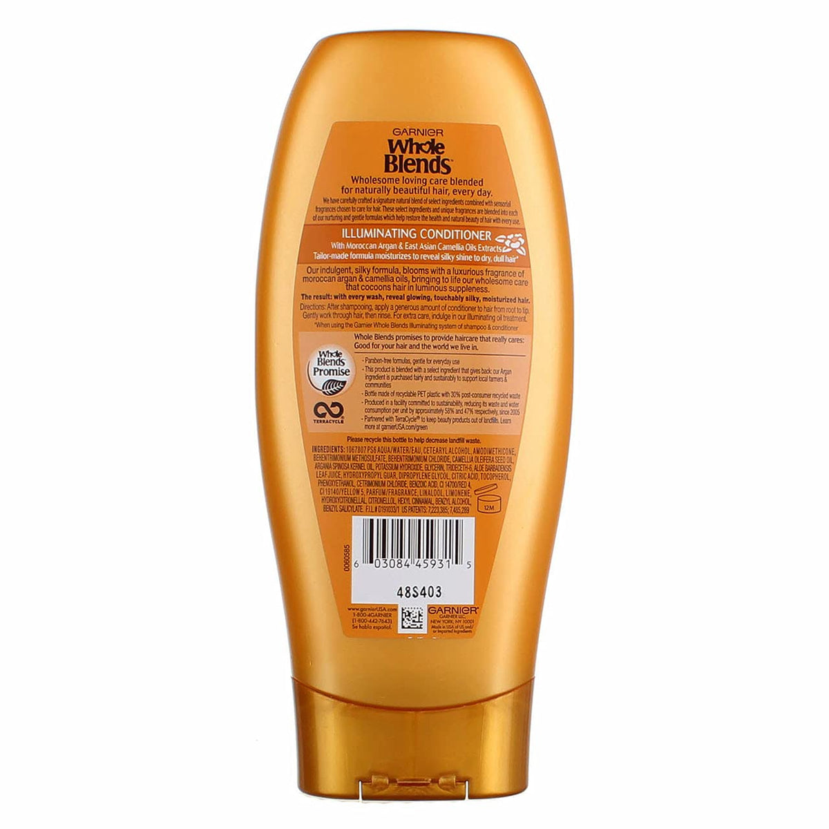 Garnier Whole Blends Condition Moroccan Argan Camellia 12.5 Ounce (370ml) (2 Pack)