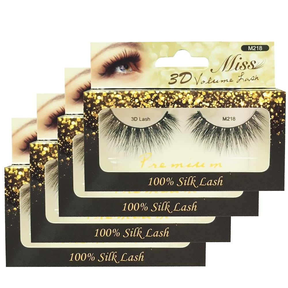"4 Pairs" Miss Lash 100% Handmade Tapered 3D Volume lash M218 Beauty & Personal Care Miss Lashes