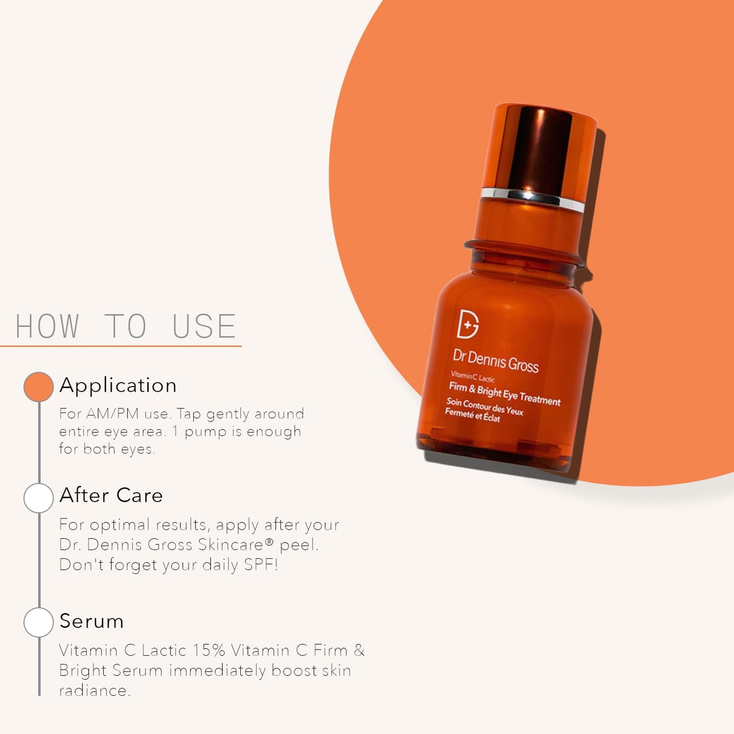 Dr. Dennis Gross Vitamin C Lactic Firm & Bright Eye Treatment | Silky, Lightweight, Fast-Absorbing Treatment to Improve Puffiness, Dark Circles, Beauty & Personal Care Dr Dennis Gross