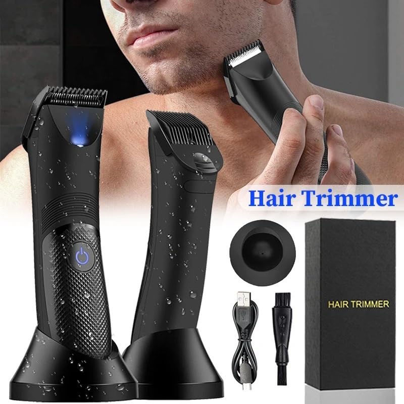Hair Clippers for Men Body Trimmer Men's Electric Shaver Groin Grooming Clipper Bikini Epilator USB Rechargeable Razor Beauty and Personal Care GLESVOWIO