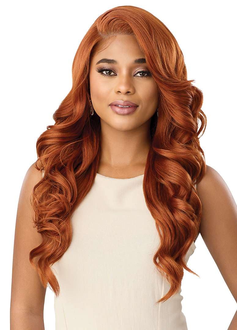 Outre Lace Front Wig - Perfect Hair Line 13X6 - NUEBLEND - Human Hair Blend - Body Wave 24" (BURGUNDY)