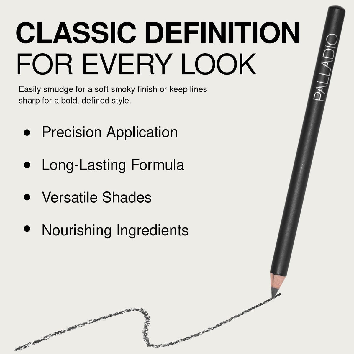 Palladio Wooden Eyeliner Pencil, Thin Pencil Shape, Easy Application, Firm yet Smooth Formula, Perfectly Outlined Eyes, Contour and Line, Long Beauty & Personal Care Palladio